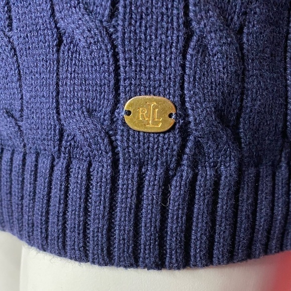 Lauren Ralph Lauren Cable-knit Button Sweater Navy - Picture 4 of 9